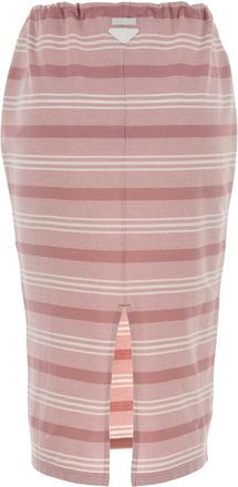 Prada Womens Embroidered Piquet Skirt Alabastro Exterior: Cotton Gonne