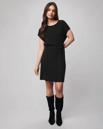Splendid Georgie Ribbed Dress In Black