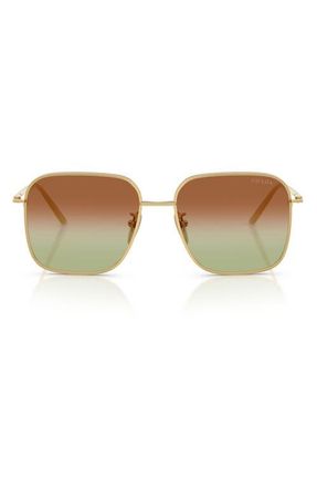 Prada 54mm Square Sunglasses in Gold /Green/Brown at Nordstrom