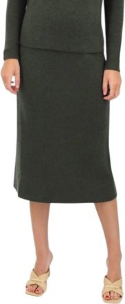 Kinross Cashmere Rib Skirt In Loden