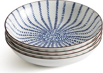 La Redoute Interieurs Set van 4 diepe borden met straalmotieven, Bowlia