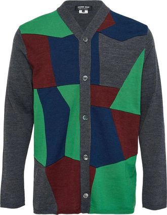 Comme Des Garçons Cardigan con design patchwork - Grigio