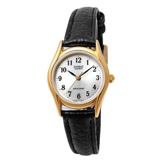Casio Accessoires, Dames, Geel, ONE Size, Leer, Klassiek Analoog Horloge