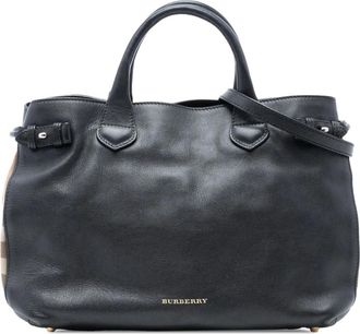 Burberry Borsa a tracolla House Check Banner media in pelle 2000-2017 - Nero