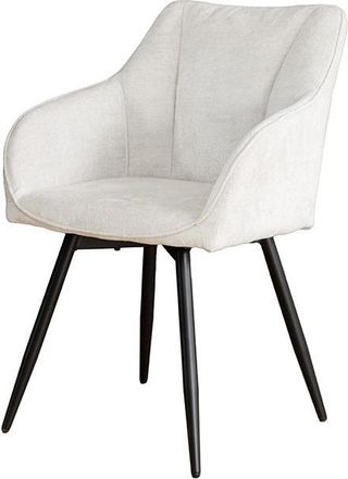 Global Interiors 360° drehbarer Designstuhl Avignon mit Armlehnen - Chenille Champagner