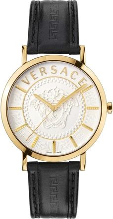 Versace V-Essential Vej 4002 21 - Heren - Horloges - Geel - ONE Size - Leer - Accessoires