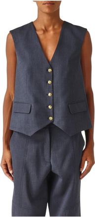 Pinko Pinko, Jassen, Dames, Blauw, S, Gilet