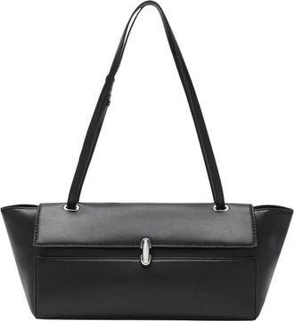 Savette Tassen, Dames, Zwart, ONE Size, Leer, Symmetry Trapeze Schoudertas
