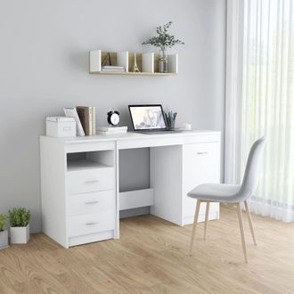 Berkfield Home Desk White 140x50x76 cm Engineered Wood | Size: 140 x 50 x 76 cm