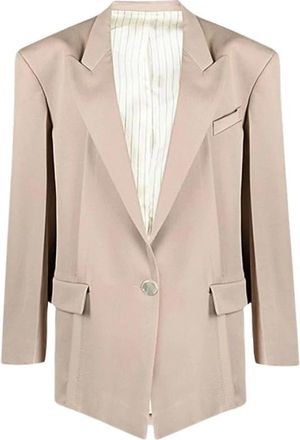 The Attico Glen Blazer - Dames - Blazers - Beige - 36 EU - Wol - Jassen
