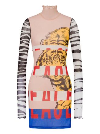 Moschino graphic-print mini dress - Black