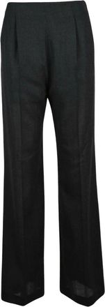 Alberta Ferretti Broeken, Dames, Grijs, S, Wol, Wijde broek