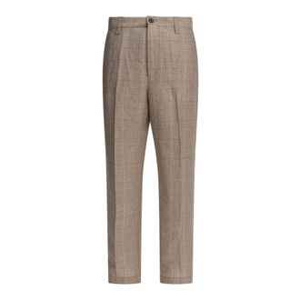 Nn.07 Suit Trousers, male, Brown, W33 L32, Brown Trousers Prince of Wales Pattern
