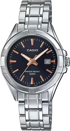 Casio Womens Black Dial Stainless Steel Bracelet Watch - LTP-1308D-1AVDF