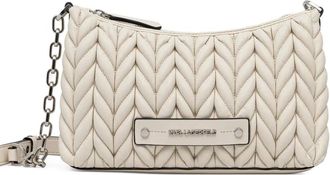 Karl Lagerfeld Borsa a tracolla con placca logo - Toni neutri