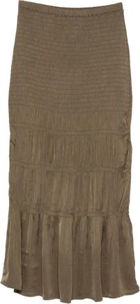 By Malene Birger Ilona gelaagde maxi-rok met ruches - Groen