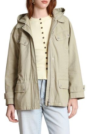 Avec Les Filles Hooded Cotton Field Jacket in Rattan Washed at Nordstrom, Size Xx-Small