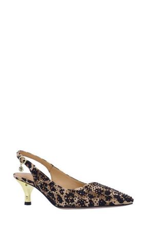J. Reneé Ferryanne Pointed Toe Slingback Pump in Brown/Black at Nordstrom, Size 6.5