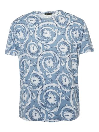 Versace T-shirt met barokprint - Blauw