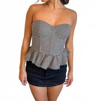 Olivaceous Keep Me In Check Top In Tan