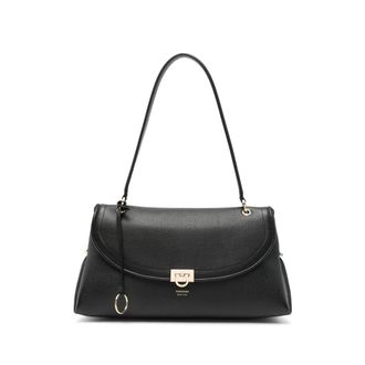 Ferragamo Gancini Pebbled-leather Shoulder Bag