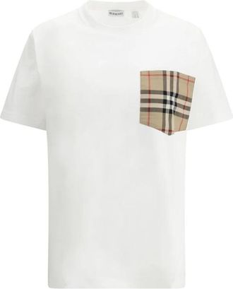 Burberry Archive Check Pocket T-Shirt - Dames - T-shirts - Wit - S - Katoen - Tops