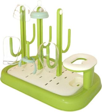OEM Escurridor De Biberones - Organizador De Biberones - Secado De Art&iacute;culos De Alimentaci&oacute;n - Forma De Cactus - 25 X 21 X 25 Cm - Verde