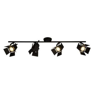 Brilliant home24 Brilliant LED-Deckenleuchte Movie Modern Metall Matt Schwarz 84x17x19 cm (BxHxT) 4-flammig GU10 inkl. Leuchtmittel