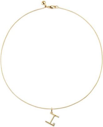 Monica Vinader Diamond Initial Pendant Necklace in 18K Gold Vermeil I at Nordstrom