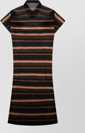 sacai horizontal-stripe print midi dress