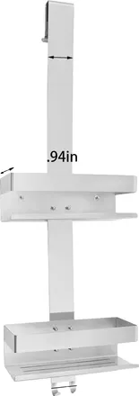 OEM Estante De Ducha De Pared, Doble Nivel, Plateado