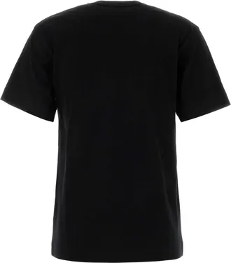 Comme Des Gar&ccedil;ons Gold Logo-Embroidered Cotton T-Shirt - Black