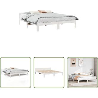 vidaXL vidaXL Letto matrimoniale - Giroletto senza Materasso Bianco 160x200 cm Legno Massello Pino