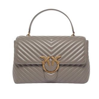 Pinko Big Lady Love Bag Puff - Dames - Handtassen - Grijs - ONE Size - Leer - Tassen