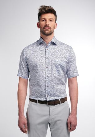 Eterna Kurzarmhemd ETERNA MODERN FIT, Herren, Gr. 38, Normalgr&ouml;ssen, beige, Twill, 100% Baumwolle, tailliert, Hemden Kurzarmhemd, NON IRON (b&uuml;gelfrei)