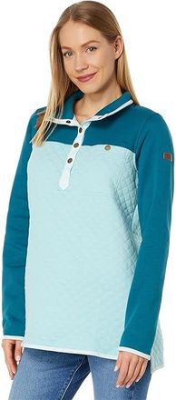 L.L.Bean LLBean Womens Quilted Sweatshirt Mock Neck Tunic