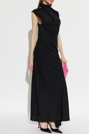 The Attico Long Dress With A Slit, Womens, Black