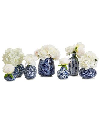 Two's Company Set Of 7 Decorative Stoneware Vases