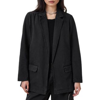 AllSaints Aleida Denim Blazer in Washed Black at Nordstrom, Size 12 Us