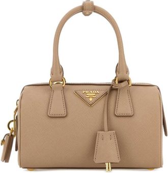 Prada Light Brown Logo Mini Satchel