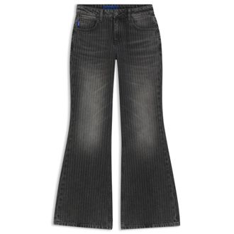 HUGO BOSS Bootcut mid-rise jeans in pinstriped cotton blend