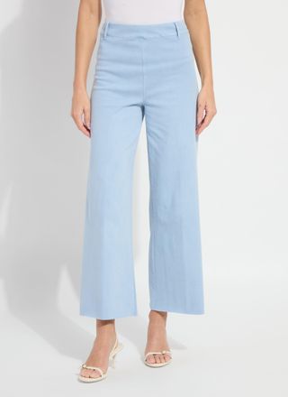 Lyss&eacute; Erin Wide Leg Denim - Antique Wash Chalk Blue (28 Inseam)