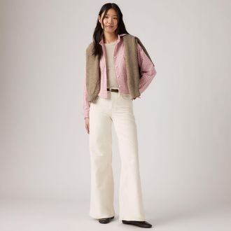 Levi's 728 High Rise Wide Leg Corduroy Pants - Womens - 23X30 - White