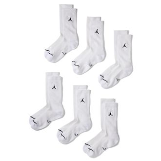 Nike Jordan Everyday Elevated Crew Socks (6 Pairs) in White | IR6326-100