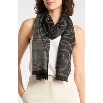 Karl Lagerfeld Nautical Knots Wrap Scarf in Black at Nordstrom Rack