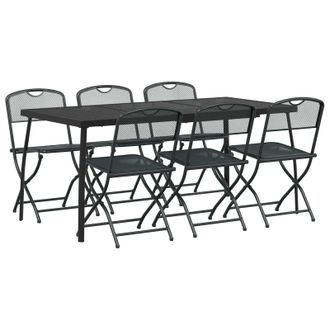vidaXL Juego De Muebles De Exterior 7 Pcs Gris Antracita Vidaxl