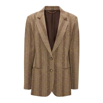 Victoria Beckham Blazers, female, Beige, Size: 2XS Classic Tailored Single Breasted Blazer