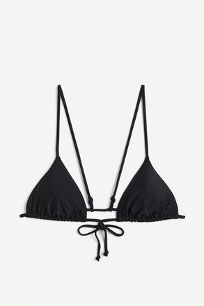H&M Wattiertes Triangel-Bikinitop - Schwarz