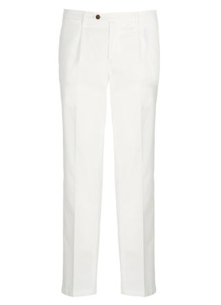 BRIGLIA 1949 White Bg21 Cotton Straight-Leg Pants