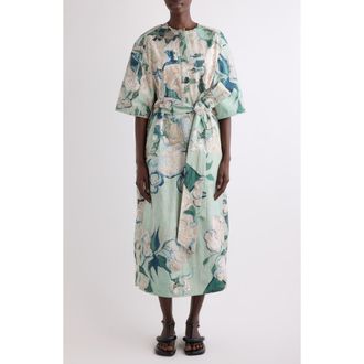 Givenchy Rose Jacquard Cotton Cocoon Dress in Mint Green at Nordstrom, Size 8 Us